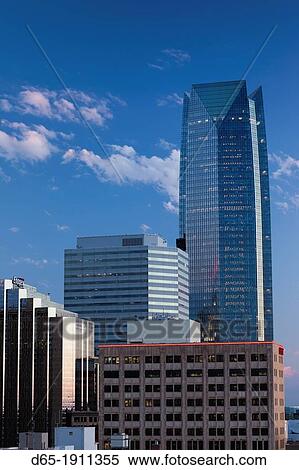 USA, Oklahoma, Oklahoma City, elevated city skyline with Devon Tower, dusk View Large Photo Image Stock Photography - USA, Oklahoma, Oklahoma City, elevated city skyline with Devon Tower, dusk. Fotosearch
