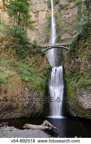 Stock Photo - USA, Oregon, Columbia River Gorge, Multnomah Falls. Fotosearch