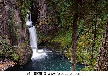 USA, Oregon, Toketee Falls View Large Photo Image Stock Image - USA, Oregon, Toketee Falls. Fotosearch