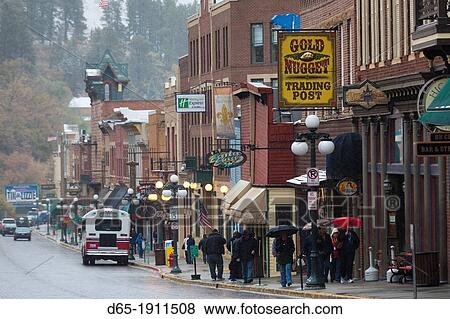 USA, South Dakota, Black Hills National Forest, Deadwood, historic Main Street, early winter View Large Photo Image Stock Photo - USA, South Dakota, Black Hills National Forest, Deadwood, historic Main Street, early winter. Fotosearch