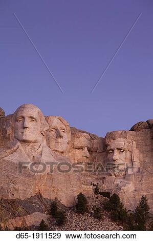 USA, South Dakota, Black Hills National Forest, Keystone, Mount Rushmore National Memorial, dawn View Large Photo Image Stock Photo - USA, South Dakota, Black Hills National Forest, Keystone, Mount Rushmore National Memorial, dawn. Fotosearch