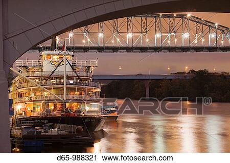 USA, Tennessee, Chattanooga, Delta Queen riverboat and Tennessee River bridges, dusk View Large Photo Image Stock Image - USA, Tennessee, Chattanooga, Delta Queen riverboat and Tennessee River bridges, dusk. Fotosearch