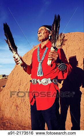Usa, Utah, Navajo Medicine man Billy Yellow at prayer. View Large Photo Image Stock Photograph - Usa, Utah, Navajo Medicine man Billy Yellow at prayer.. Fotosearch