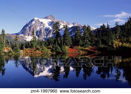 USA, WASHINGTON, HEATHER MEADOWS, MT. SHUKSAN (NO. CASCADES NATIONAL PARK) REFLECTED IN LAKE. View Large Photo Image Stock Image - USA, WASHINGTON, HEATHER MEADOWS, MT. SHUKSAN (NO. CASCADES NATIONAL PARK) REFLECTED IN LAKE.. Fotosearch