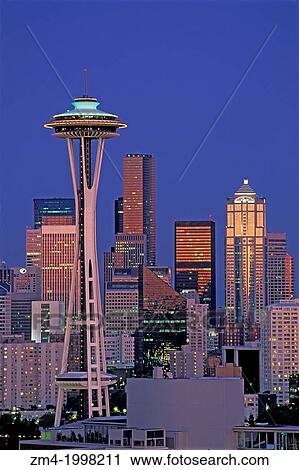 USA, WASHINGTON, SEATTLE, SKYLINE WITH SPACE NEEDLE. View Large Photo Image Stock Image - USA, WASHINGTON, SEATTLE, SKYLINE WITH SPACE NEEDLE.. Fotosearch