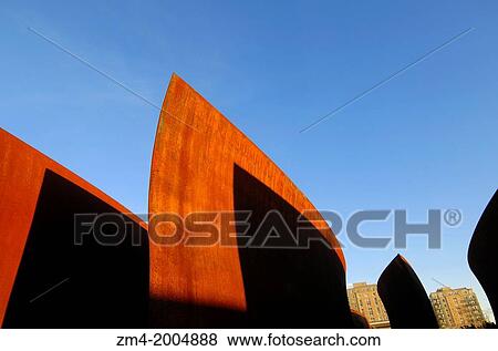 USA, WASHINGTON STATE, SEATTLE, OLYMPIC SCULPTURE PARK, THE VALLEY, WAKE BY RICHARD SERRA. View Large Photo Image Stock Photo - USA, WASHINGTON STATE, SEATTLE, OLYMPIC SCULPTURE PARK, THE VALLEY, WAKE BY RICHARD SERRA.. Fotosearch