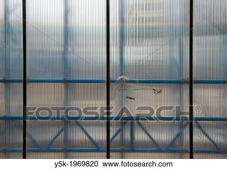 Stock Image - Utrecht, Netherlands. Scaffolding against an outside wall, during the renovation of Utrecht Central Station.. Fotosearch