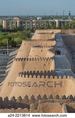 Uzbekistan, Khorezm Region, Khiva City (W. H. ), Western City Walls. View Large Photo Image Picture - Uzbekistan, Khorezm Region, Khiva City (W. H. ), Western City Walls.. Fotosearch