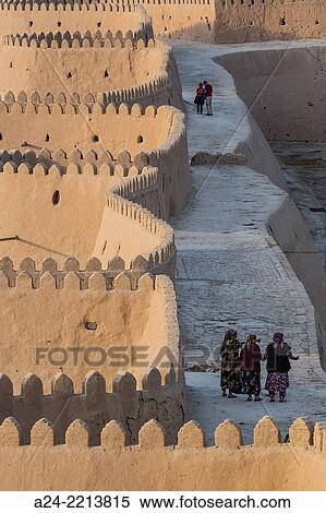 Uzbekistan, Khorezm Region, Khiva City (W. H. ), Western City Walls. View Large Photo Image Stock Photography - Uzbekistan, Khorezm Region, Khiva City (W. H. ), Western City Walls.. Fotosearch