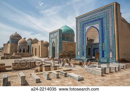Uzbekistan, Samarkand City, Shahi Zinda Necropolis. View Large Photo Image Stock Photography - Uzbekistan, Samarkand City, Shahi Zinda Necropolis.. Fotosearch