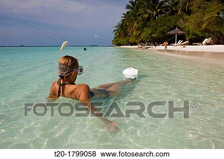 Stock Photo - Vacation at Maldives, North Male Atoll, Indian Ocean, Maldives. Fotosearch
