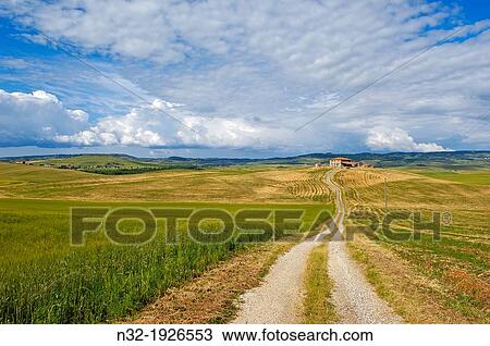 Val d? Orcia, UNESCO world heritage site, Fields and farmhouses, Tuscany Landscape, Pienza, Siena Province, Tuscany, Italy View Large Photo Image Stock Image - Val d? Orcia, UNESCO world heritage site, Fields and farmhouses, Tuscany Landscape, Pienza, Siena Province, Tuscany, Italy. Fotosearch