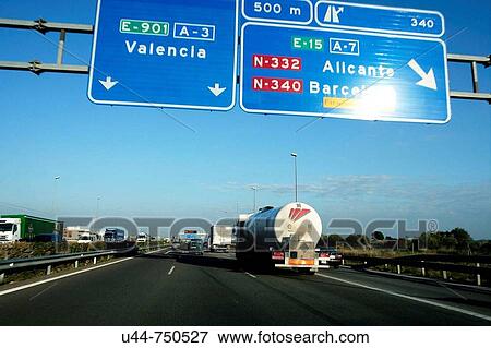 Valencia - Madrid A-3 freeway, Spain View Large Photo Image Stock Photo - Valencia - Madrid A-3 freeway, Spain. Fotosearch