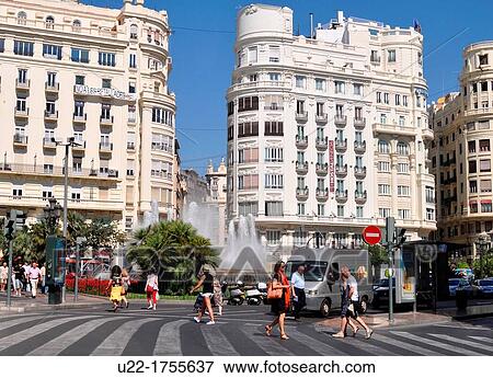 Stock Photo - Valencia, Spain: Plaza del Ayuntamiento. Fotosearch