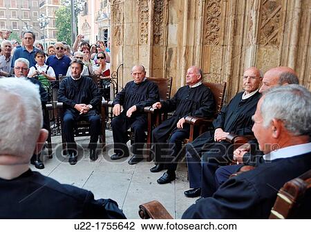 Valencia, Spain: the judges of the Tribunal de las Aguas, at Thursday-s ceremony in Plaza de la Virgen View Large Photo Image Stock Image - Valencia, Spain: the judges of the Tribunal de las Aguas, at Thursday-s ceremony in Plaza de la Virgen. Fotosearch