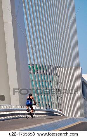 Valencia, Spain: viaduct by Ciudad de las Artes y Las Ciencias View Large Photo Image Stock Photo - Valencia, Spain: viaduct by Ciudad de las Artes y Las Ciencias. Fotosearch