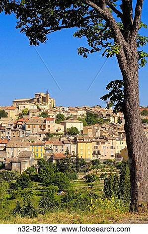 Stock Image - Valensole Village Alpes de Haute Provence Provence Provenza-Alpes-Costa Azul France. Fotosearch
