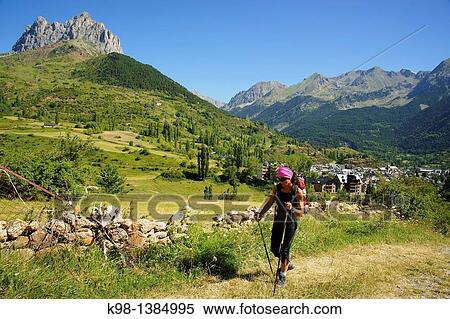 Valle de Tena walker Huesca Pyrenees Pyrenees Mountains Spain View Large Photo Image Stock Photography - Valle de Tena walker Huesca Pyrenees Pyrenees Mountains Spain. Fotosearch