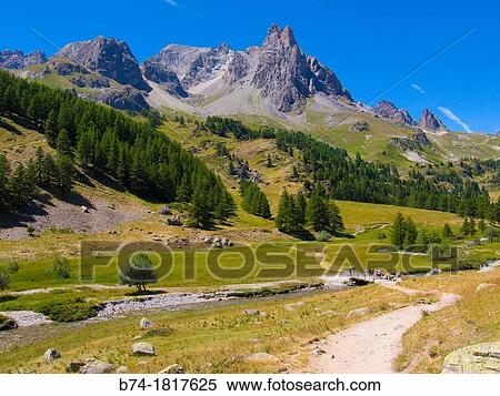 vallee de la claree, nevache, hautes alpes, france View Large Photo Image Stock Photography - vallee de la claree, nevache, hautes alpes, france. Fotosearch