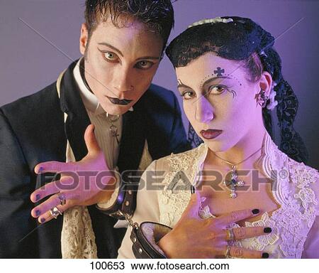 Stock Image - Vampire wedding couple. Fotosearch