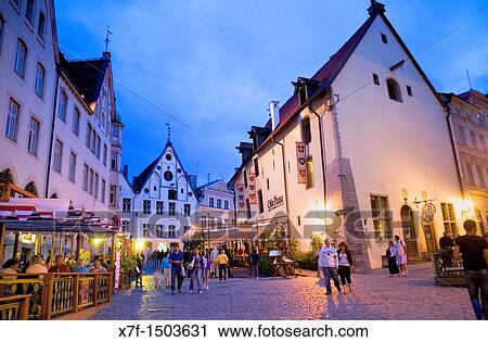 Stock Image - Vana Turg street, Tallinn, Estonia. Fotosearch