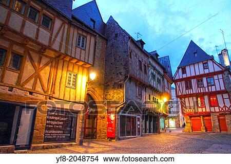 Vannes, timbered houses in Brittany, France. View Large Photo Image Picture - Vannes, timbered houses in Brittany, France.. Fotosearch