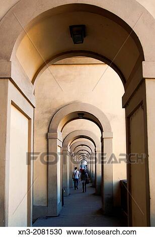 Vasari Corridor, Corridoio Vasariano, Arches carrying pedestrians between the Ponte Vecchio and Uffizi Gallery, Florence, Tuscany, Italy, Europe. View Large Photo Image Stock Image - Vasari Corridor, Corridoio Vasariano, Arches carrying pedestrians between the Ponte Vecchio and Uffizi Gallery, Florence, Tuscany, Italy, Europe.. Fotosearch
