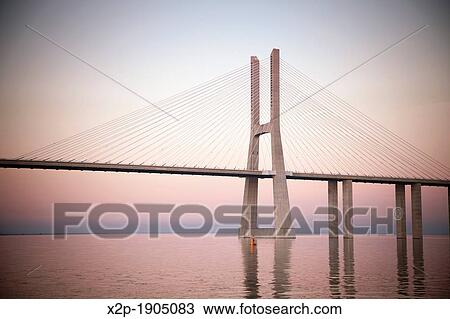 Vasco da Gama Bridge Lisbon Portugal View Large Photo Image Stock Image - Vasco da Gama Bridge Lisbon Portugal. Fotosearch