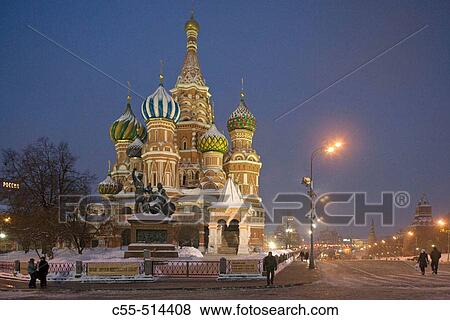 Stock Photo - Vasily the Blessed cathedral and Red Square. Moscow. Russia. Fotosearch