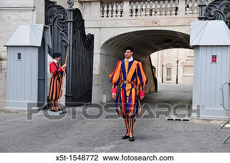 Vatican City, Rome, Italy Swiss Guards View Large Photo Image Stock Image - Vatican City, Rome, Italy Swiss Guards. Fotosearch