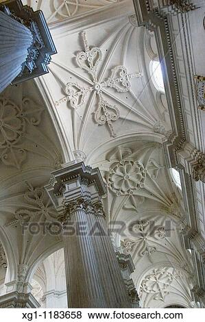 VAULT DETAIL CATHEDRAL OF GRANADA, ANDALUCIA, SPAIN View Large Photo Image Stock Photo - VAULT DETAIL CATHEDRAL OF GRANADA, ANDALUCIA, SPAIN. Fotosearch