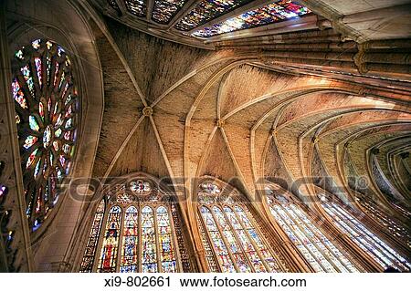 Vault, main nave of cathedral, Leon. Castilla-Leon, Spain View Large Photo Image Stock Image - Vault, main nave of cathedral, Leon. Castilla-Leon, Spain. Fotosearch