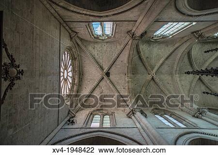 Vaulted ceiling detail of interior Santa Maria Cathedral of Tudela, Navarre, Spain. View Large Photo Image Stock Image - Vaulted ceiling detail of interior Santa Maria Cathedral of Tudela, Navarre, Spain.. Fotosearch