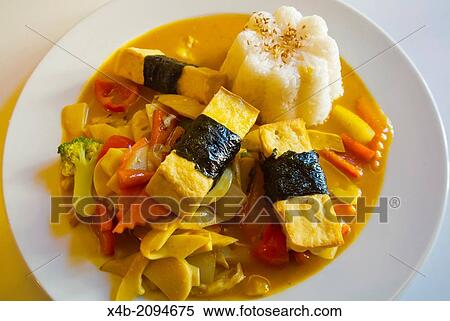 Vegan oriental meal with tofu and rice Prague Czech Republic Europe. View Large Photo Image Stock Photography - Vegan oriental meal with tofu and rice Prague Czech Republic Europe.. Fotosearch