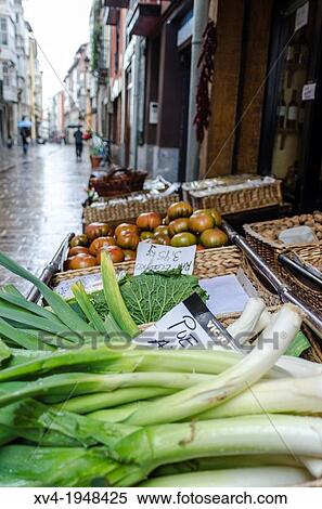 Stock Photography - Vegetables at Vitoria local shop. Alava, basque Country, Spain.. Fotosearch