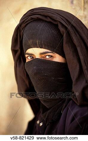 VEILED WOMAN, SHAHARA, YEMEN View Large Photo Image Stock Photo - VEILED WOMAN, SHAHARA, YEMEN. Fotosearch