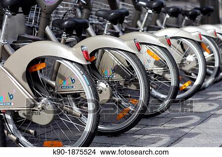 Picture - Velib, Paris, Ile de France, France, Europe. Fotosearch