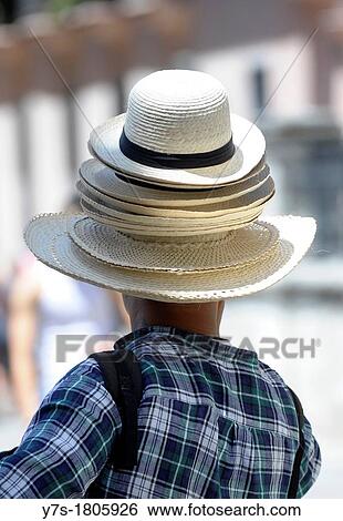 vendor of Straw hats in Havana, Cuba View Large Photo Image Stock Photograph - vendor of Straw hats in Havana, Cuba. Fotosearch