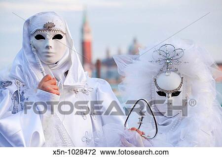 Stock Image - Venetian Carnival, Italy. Fotosearch