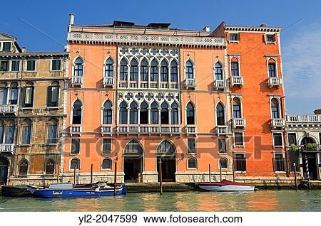 Venetian Gothic Palaces on the Grand Canal Venice. View Large Photo Image Stock Photo - Venetian Gothic Palaces on the Grand Canal Venice.. Fotosearch