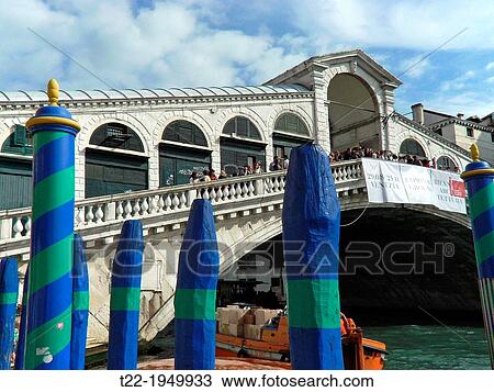 Stock Image - Venice (Italy). Rialto Bridge in Venice City.. Fotosearch