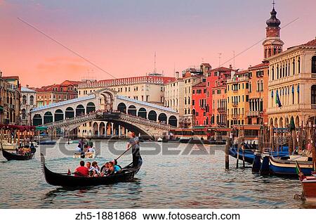 Venice's Canal Grande at sunset View Large Photo Image Stock Photo - Venice's Canal Grande at sunset. Fotosearch