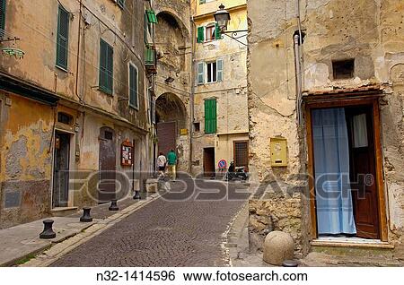 Stock Photograph - Ventimiglia, Old town, Liguria, Italian Riviera, Imperia Province, Italy. Fotosearch