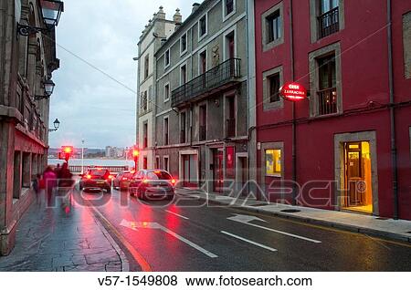 Ventura Alvarez Sala street, night view. Gij? n, Asturias province, Spain. View Large Photo Image Stock Photo - Ventura Alvarez Sala street, night view. Gij? n, Asturias province, Spain.. Fotosearch