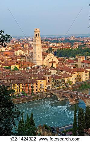 Verona, Duomo, Cathedral, The Stone bridge, Ponte di petra, Adige river, Veneto, Italy View Large Photo Image Stock Image - Verona, Duomo, Cathedral, The Stone bridge, Ponte di petra, Adige river, Veneto, Italy. Fotosearch