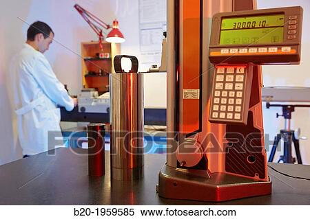 Stock Photography - Vertical Measuring. Calibrations service. Dimensional Metrology. Technological Services to Industry. Tecnalia Research & Innovation, Gipuzkoa, Basque Country, Spain.. Fotosearch
