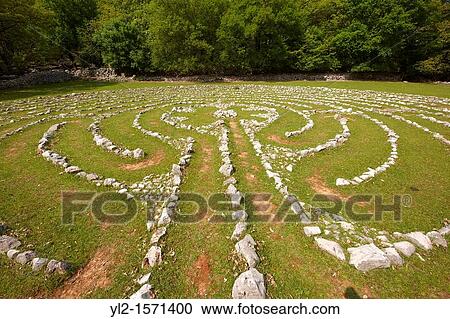 Vesna's Labyrinth - Replica of a labyrinth found in Notre Dame Cathedral, Tramuntana Forest, Cres Island Croatia View Large Photo Image Stock Image - Vesna's Labyrinth - Replica of a labyrinth found in Notre Dame Cathedral, Tramuntana Forest, Cres Island Croatia. Fotosearch