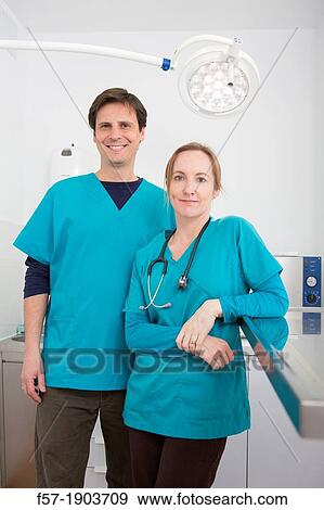 Veterinarians in their surgery View Large Photo Image Stock Photo - Veterinarians in their surgery. Fotosearch