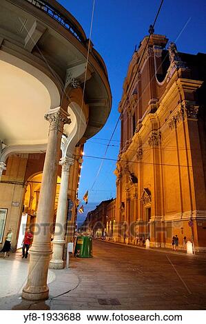 Stock Photo - Via Indipendenza, San Pietro church, Bologna, Emilia Romagna, Italy. Fotosearch