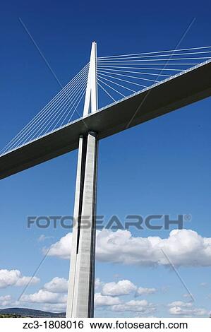 Stock Photograph - Viaduct Millau, A75, Aveyron, Midi-Pyrenees, France. Fotosearch